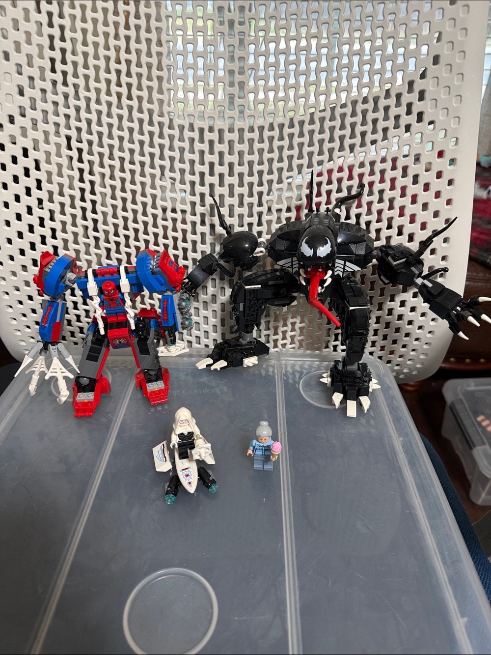 Lego 76115 Black Venom Mech with Red and Blue Spider Mech